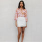 Maddox Shirt - Tan/Soft Pink Floral