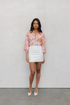 Chicago Billowed Shirt - Tan Floral Print