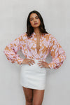 Chicago Billowed Shirt - Tan Floral Print