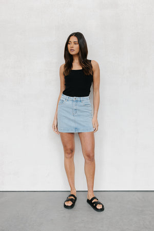 Maeve Skirt - Light Blue Denim