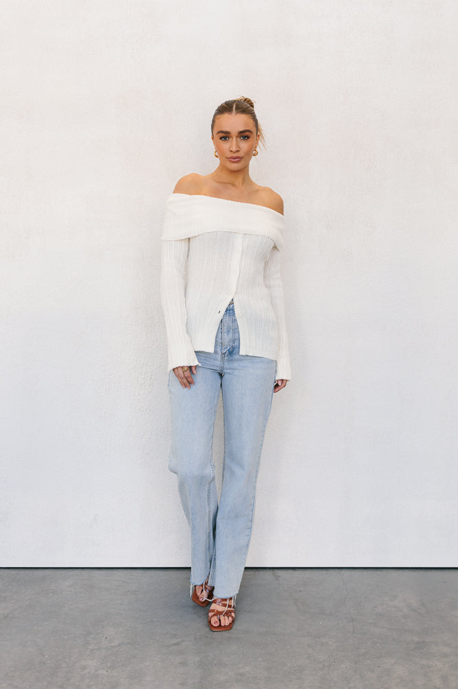 Manolo Off-the-shoulder Top Cream