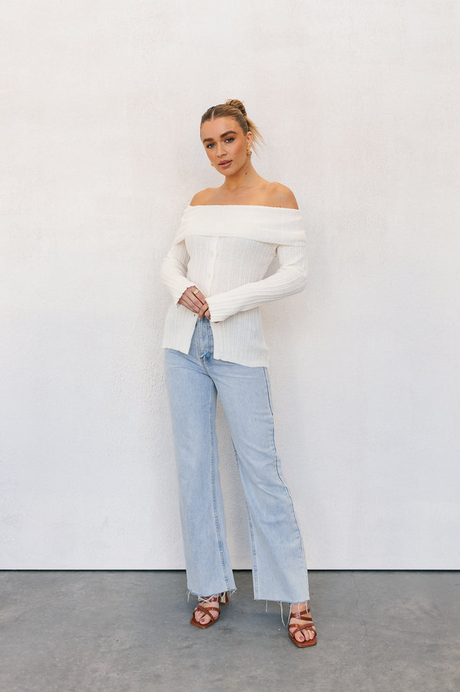 Manolo Off-the-shoulder Top Cream