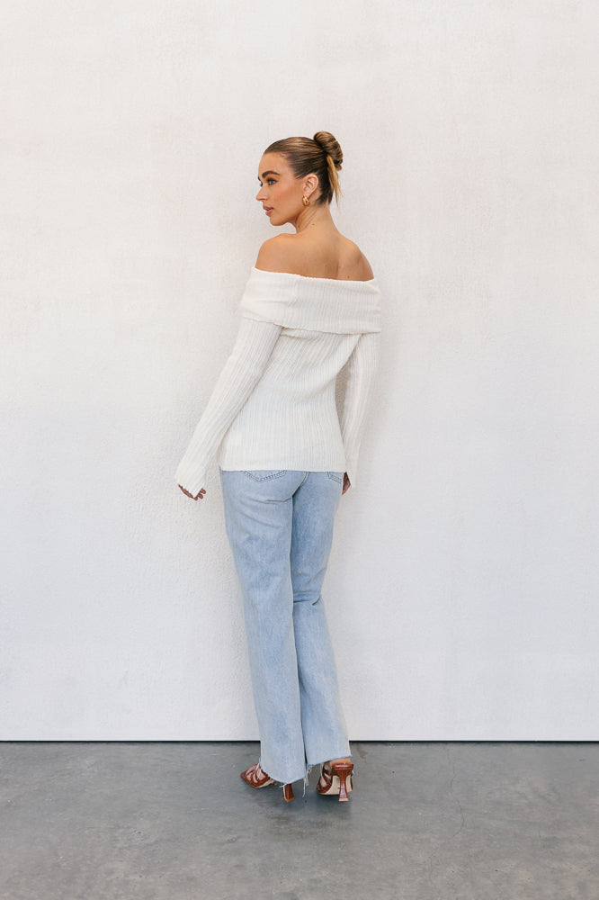 Manolo Off-the-shoulder Top Cream