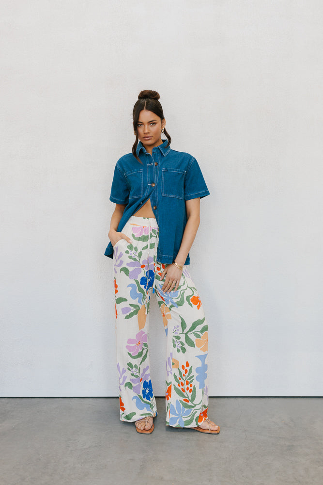 Donna Pants - Abstract Floral