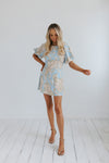 Olbia Dress - Sky/Tan Paisley