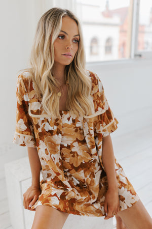 Juniper Dress - Brown Floral