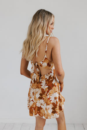 Juniper Dress - Brown Floral