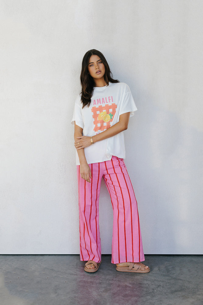 Cici Pants - Pink/Red Stripe