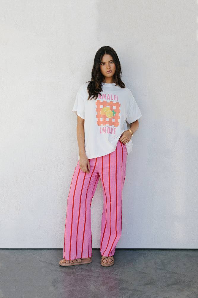 Cici Pants - Pink/Red Stripe