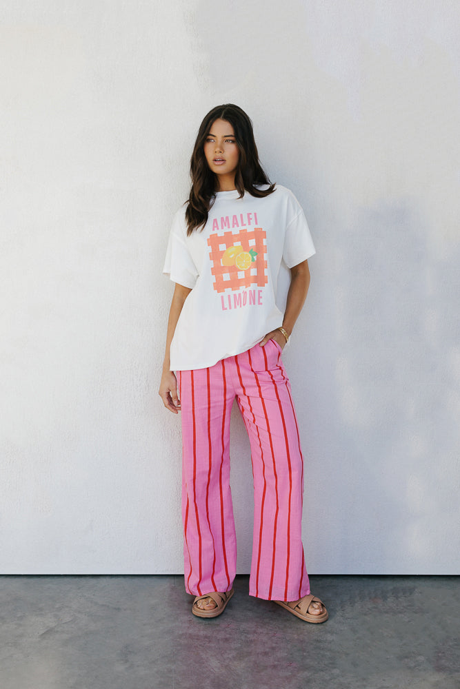 Cici Pants Pink Red Stripe Mirror Mirror Boutique