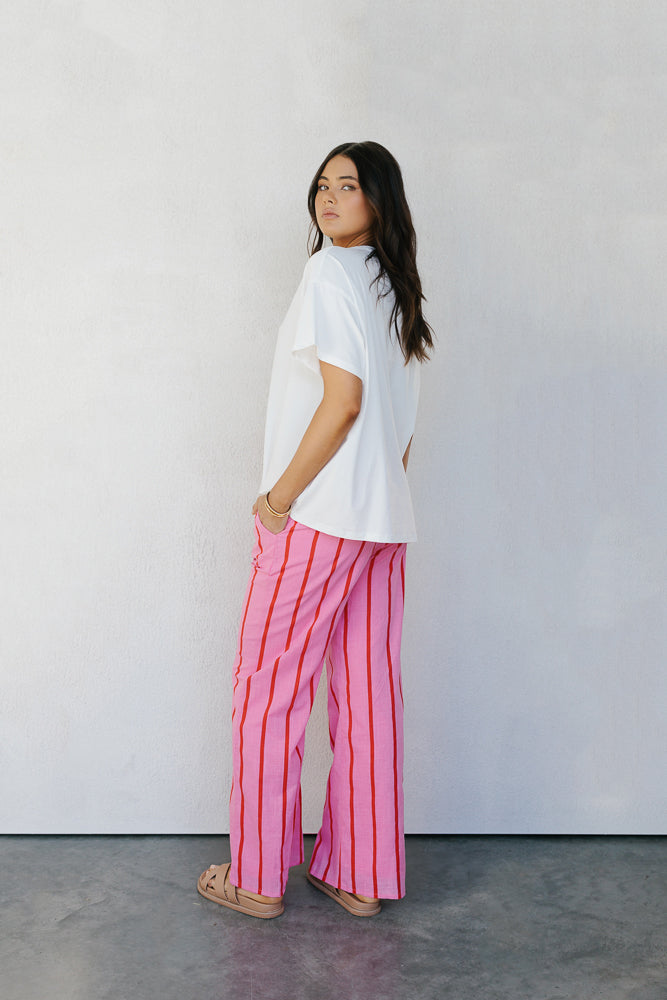 Cici Pants - Pink/Red Stripe