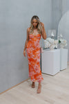 Cara Dress - Orange Floral