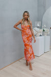 Cara Dress - Orange Floral