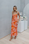 Cara Dress - Orange Floral