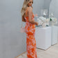 Cara Dress - Orange Floral