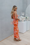 Cara Dress - Orange Floral