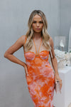 Cara Dress - Orange Floral