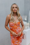 Cara Dress - Orange Floral