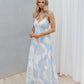Xalapa Dress - Ivory/Blue Fan Print