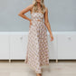 Elche Dress - Tan/Peach Tile Print