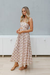 Elche Dress - Tan/Peach Tile Print