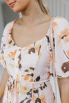 Gracie Dress - Blush/Brown Floral