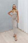 Greer Dress - Latte Stripe