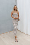 Greer Dress - Latte Stripe