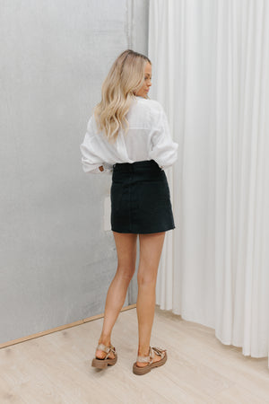 Harvie Skirt - Black Denim