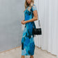 Haylee Dress - Blue Abstract