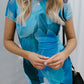 Haylee Dress - Blue Abstract