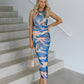 Hendrix Dress - Blue/Peach Haze