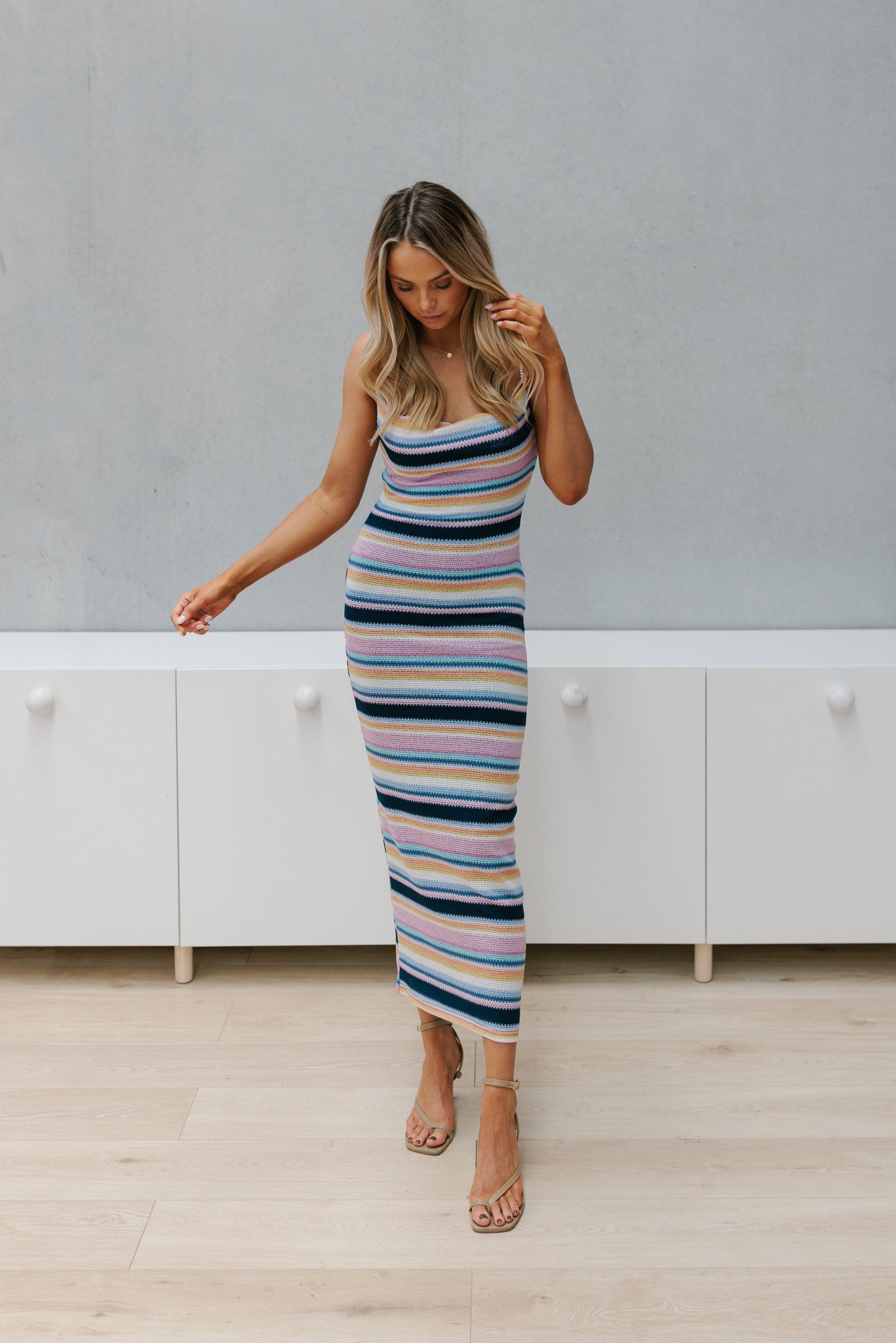 Jasie Dress - Multi Stripe