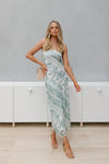 Lennox Dress - White/Sage Print