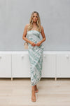 Lennox Dress - White/Sage Print