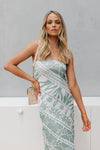 Lennox Dress - White/Sage Print