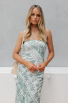 Lennox Dress - White/Sage Print