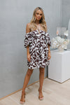 London Dress - Chocolate/Ivory