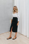 Marley Skirt - Washed Black Denim