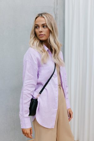 Nadine Shirt - Lilac Linen