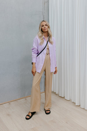 Nadine Shirt - Lilac Linen