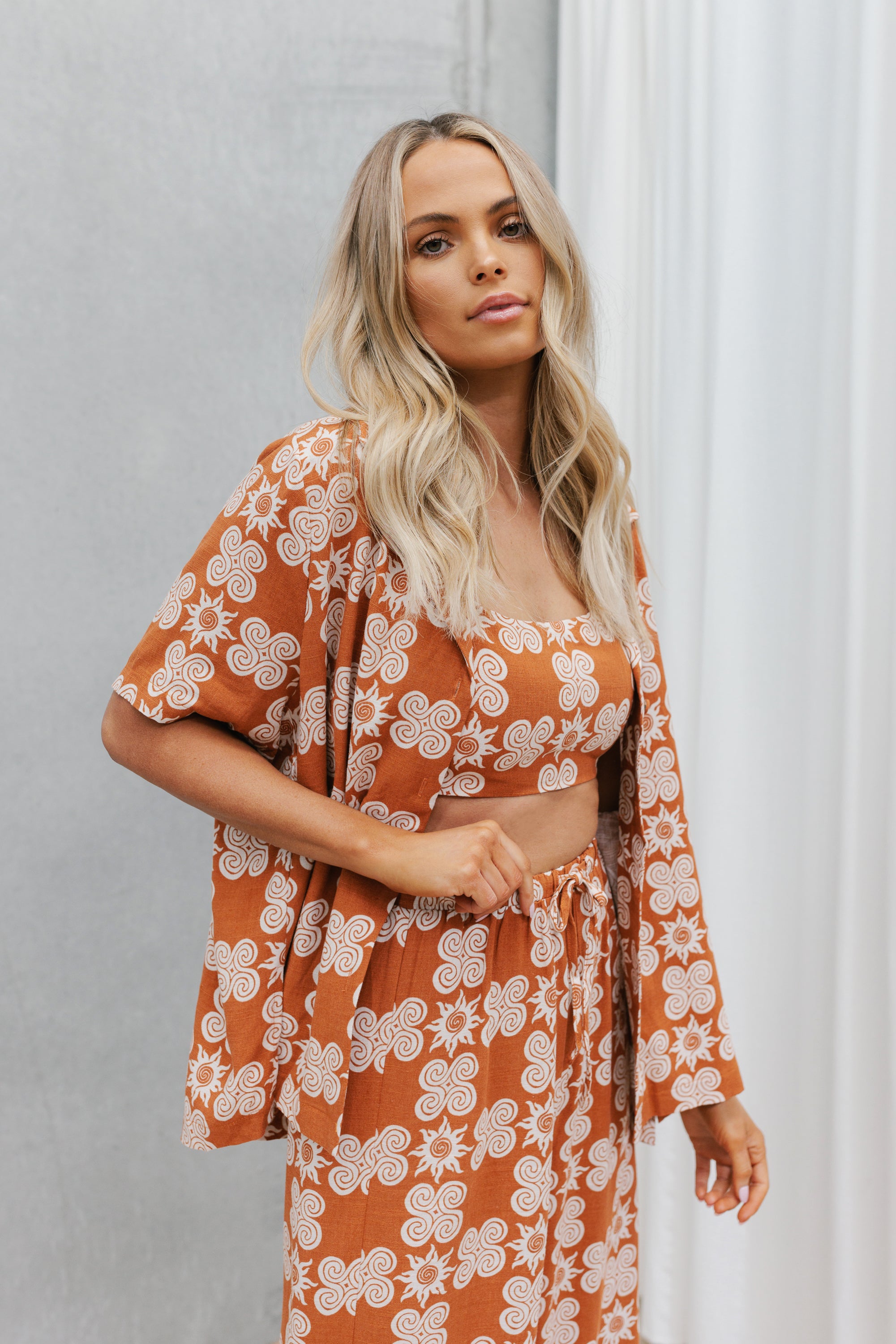 Bronte Bralette Rust Print