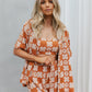 Bronte Bralette - Rust/Cream Print