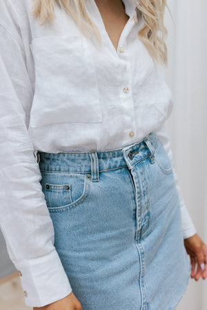 Nicole Denim Skirt - Light Blue