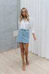 Nicole Denim Skirt - Light Blue