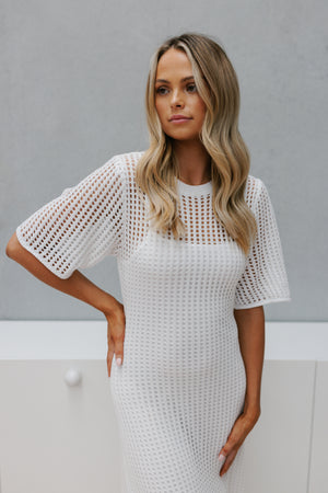 Palina Dress - White Crochet