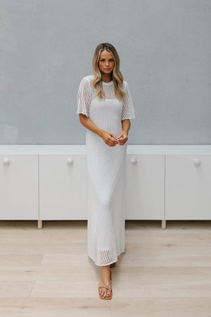 Palina Dress - White Crochet