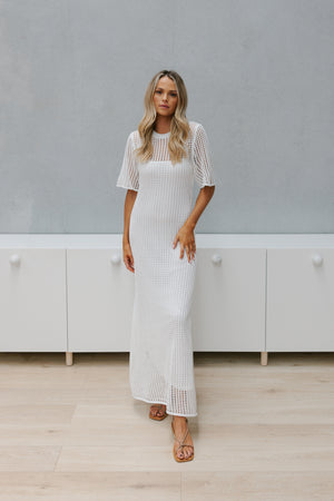 Palina Dress - White Crochet