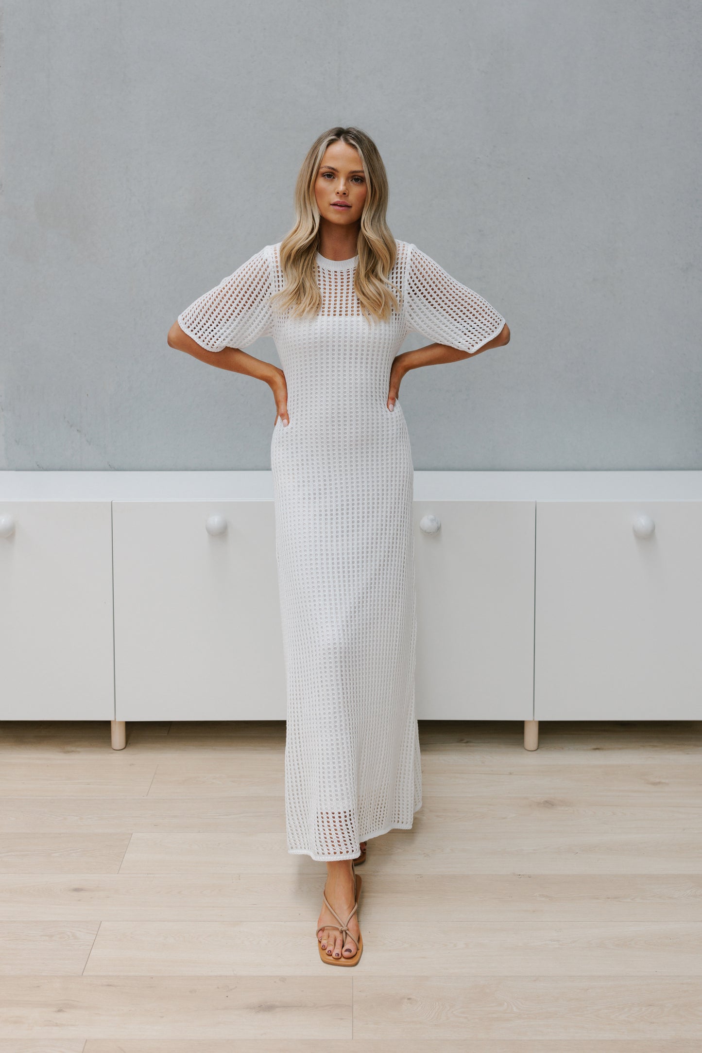 Palina Dress - White Crochet