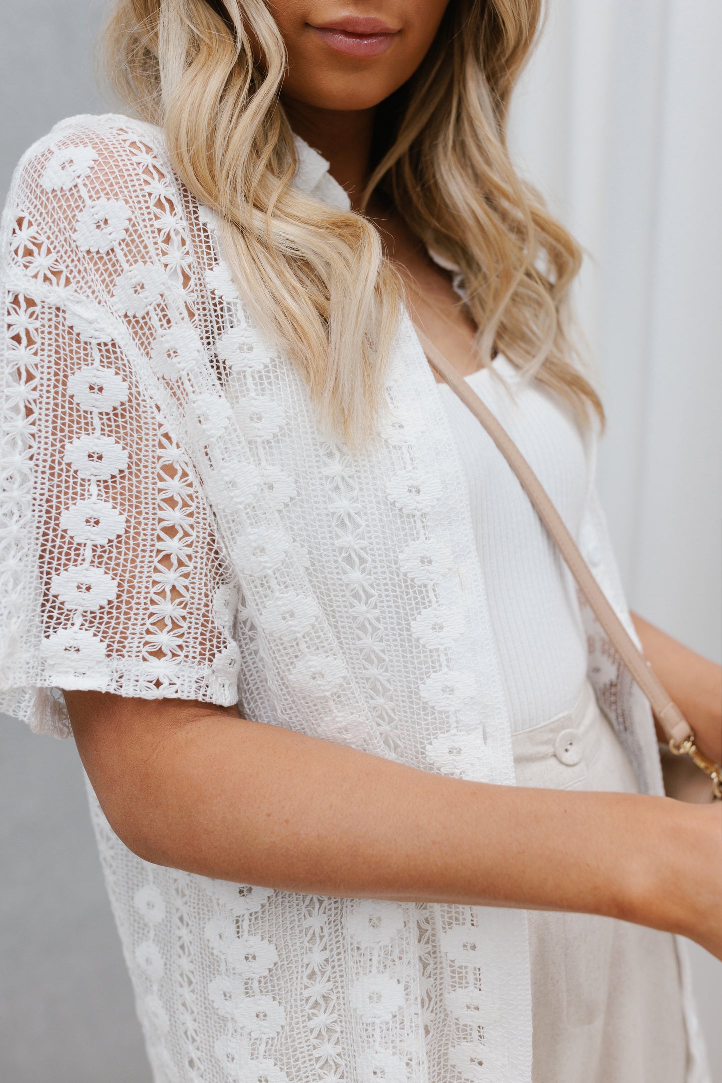 Pippa Shirt - Ivory Crochet Lace